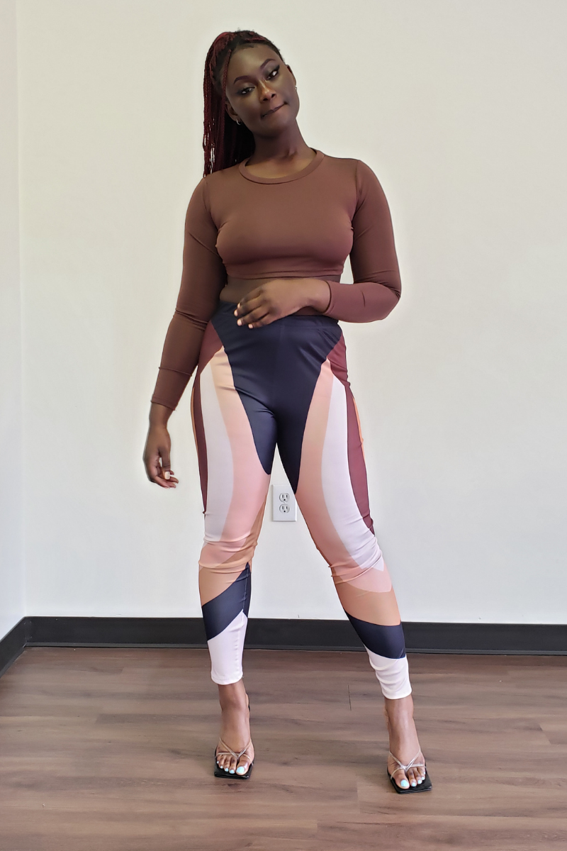 HAPPY OUT CROP TOP AND LEGGINGS SET